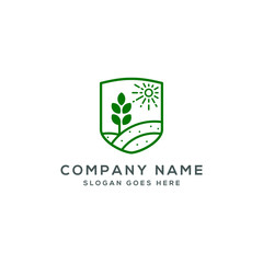 organic farm logo template vector illustration