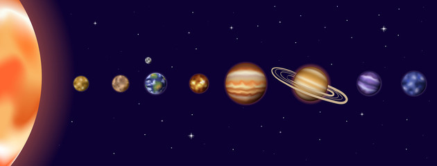 Fototapeta na wymiar Vector illustration of solar system