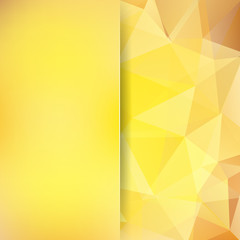Abstract yellow mosaic background. Blur background. Triangle geometric background. Design elements. Vector illustration