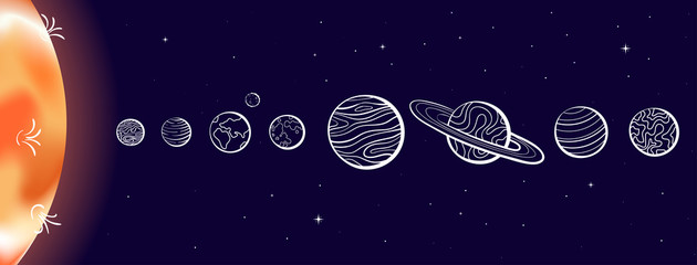 Fototapeta na wymiar Vector illustration of solar system