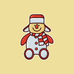 snowman vector, snowman design illustration