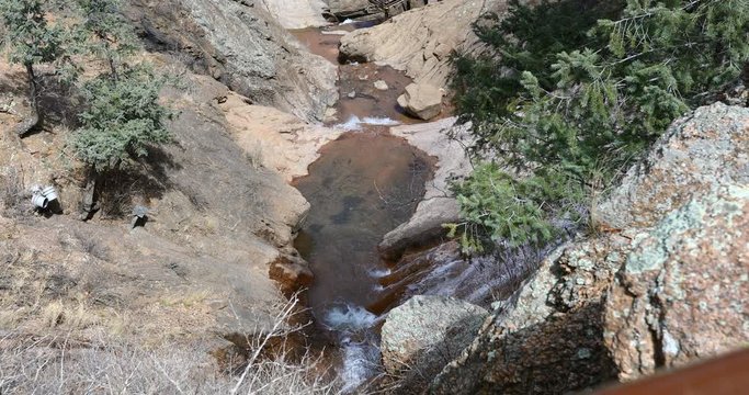 This is a video of landscape in the Seven Falls in Colorado Springs.