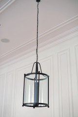 Elements of interior. Stylish chandelier. Close-up