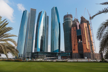 Obraz na płótnie Canvas Skyscrapers in Abu Dhabi, United Arab Emirates