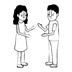 isometric little kids couple character vector illustration design