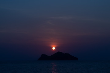 Beautiful Sunset light on the sea at koh  Phangan