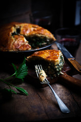 Chicken and nettle pie.style rustic