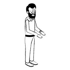 isometric man with beard avatar character vector illustration design