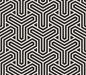 Vector seamless geometric pattern. Simple abstract lines lattice. Repeating elements stylish background