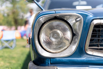 close up of headlight parts classic car retro vintage style