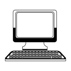 Desk computer symbol vector illustration graphic design