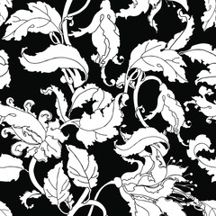 Seamless pattern with flowers orchids