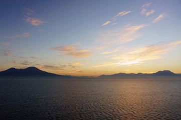 Fototapeta premium View of Mount Vesuvius from the sea