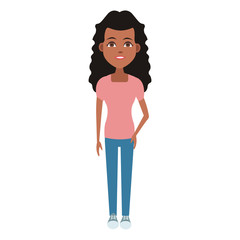 Fototapeta premium Young woman cartoon with casual clothes vector illustration graphic design