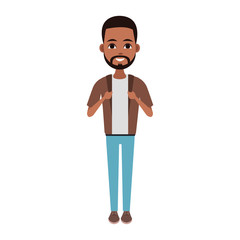 Young man cartoon with casual clothes vector illustration graphic design