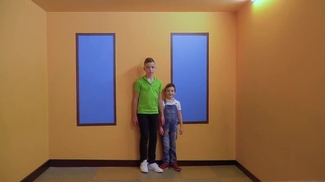 Two boys in Ames room