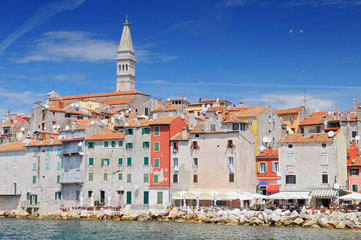 Old town architecture of Rovinj, Istria, Croatia.