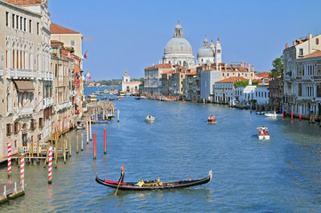 Obraz na płótnie Canvas Gorgeous view of the Grand Canal and Basilica Santa Maria della Salute Venice Italy.