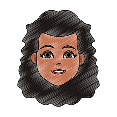 Young woman face cartoon vector illustration graphic design