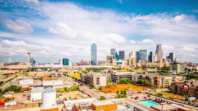 Dallas, Texas, USA skyline time lapse.