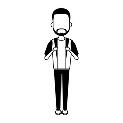 Young man cartoon with casual clothes vector illustration graphic design