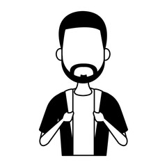 Young man cartoon with casual clothes vector illustration graphic design