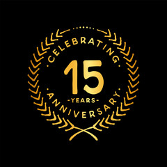 15 years design template. 15th vector and illustration.