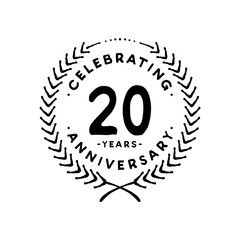 20 years design template. 20th vector and illustration.