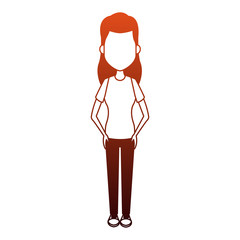 Young woman cartoon with casual clothes vector illustration graphic design