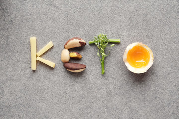 Fototapeta na wymiar Keto, Ketogenic diet, low carb, healthy food