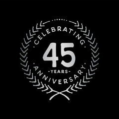 45 years design template. 45th vector and illustration.