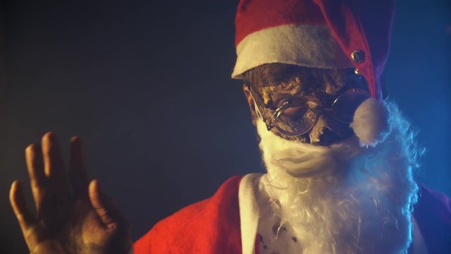 zombie Santa on dark background