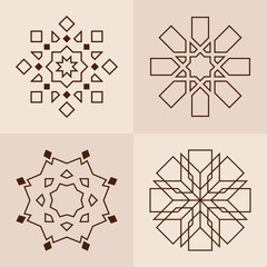 Abstract symmetric geometric shapes, symbols for your design.