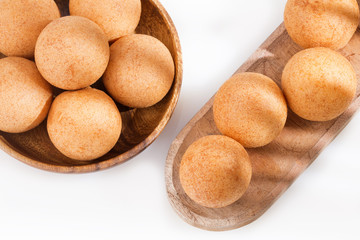Delicious buñuelos, Colombian cuisine. White background