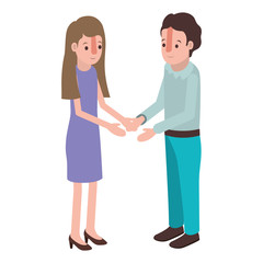 couple isometrics avatars characters vector illustration design