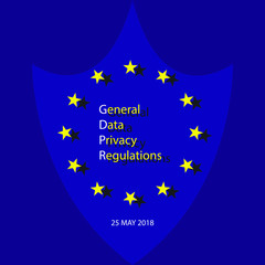 GDPR - General Data Privacy Regulations 25 May 2018. Vector illustration