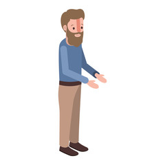 isometric man with beard avatar character vector illustration design