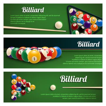 Billiards sport banner for snooker and pool design