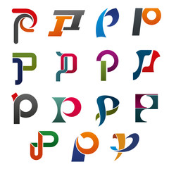 Symbol of letter P for corporate identity design