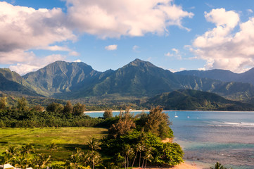 Hanalei Bay on west coast of Kauai Island, Hawaii