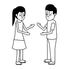 isometric little kids couple character vector illustration design