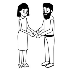 couple isometrics avatars characters vector illustration design