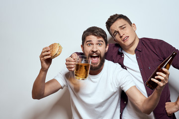 man and woman with hamburger