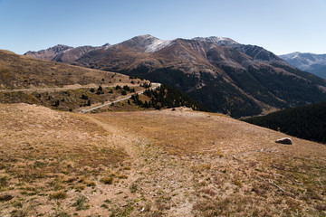 Mountain landscape view at Independence Pass near Aspen, Colorado. 
