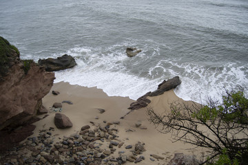 Beach rocks and sea