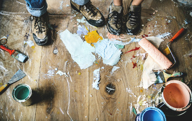 People renovating the house