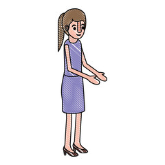 isometric woman avatar character vector illustration design