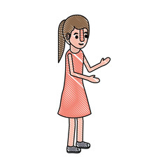 isometric little girl character vector illustration design