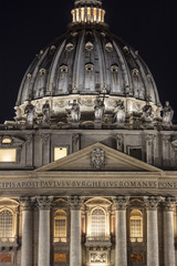 Fototapeta na wymiar Vatican at Night with Street 