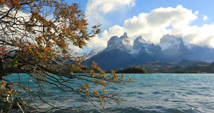 Lake Pehoe at dawn. Torres del Paine, Chile